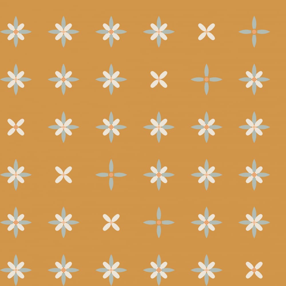 Retro Floral Star Pattern by Annick — canvas wall art
