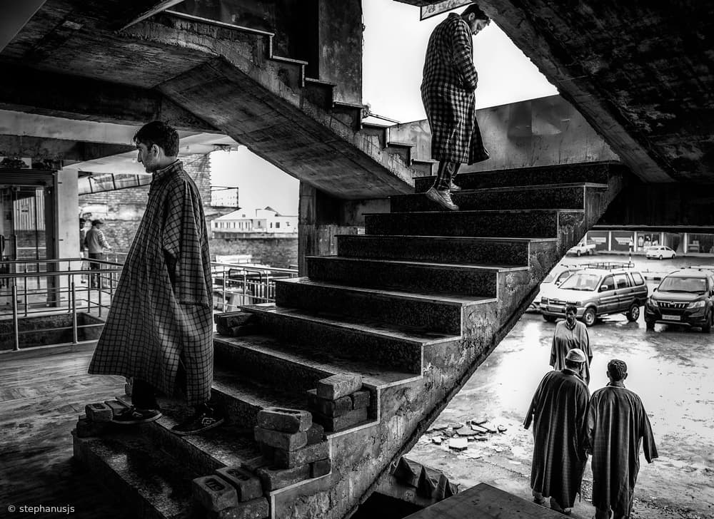Kashmiri Men on Steps by stephanusjs — canvas wall art