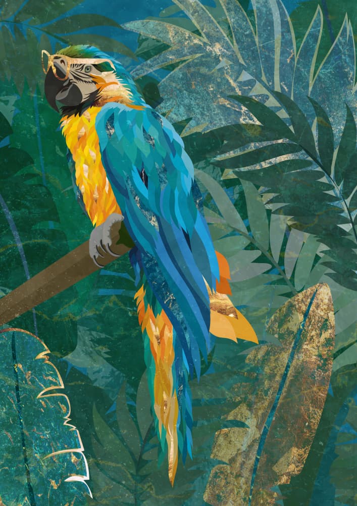 Stylish Jungle Macaw by Sarah Manovski — canvas wall art
