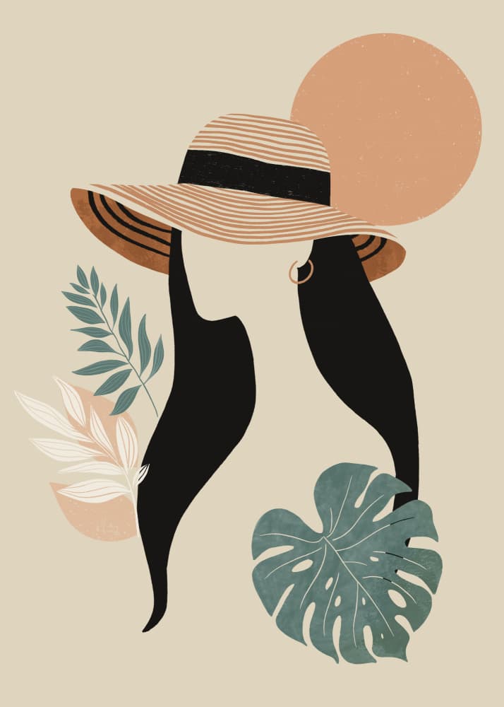 Serene Tropical Woman by Katarzyna Gąsiorowska — canvas wall art