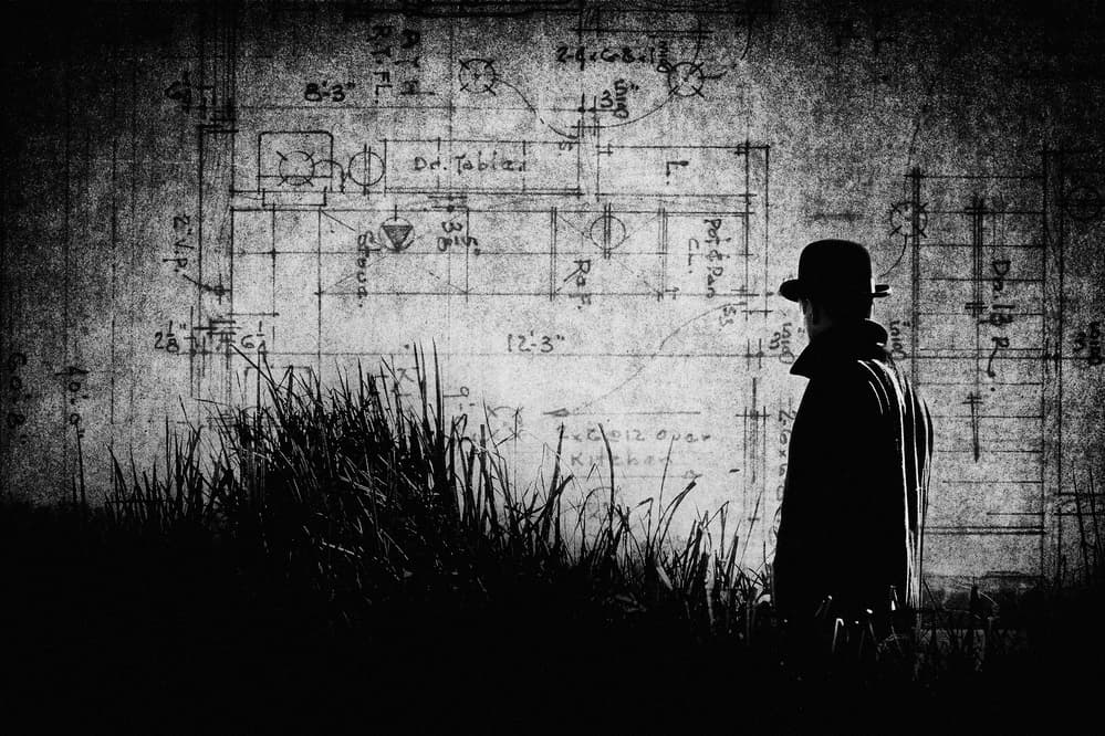Mysterious Man Blueprint by Rui Correia — canvas wall art