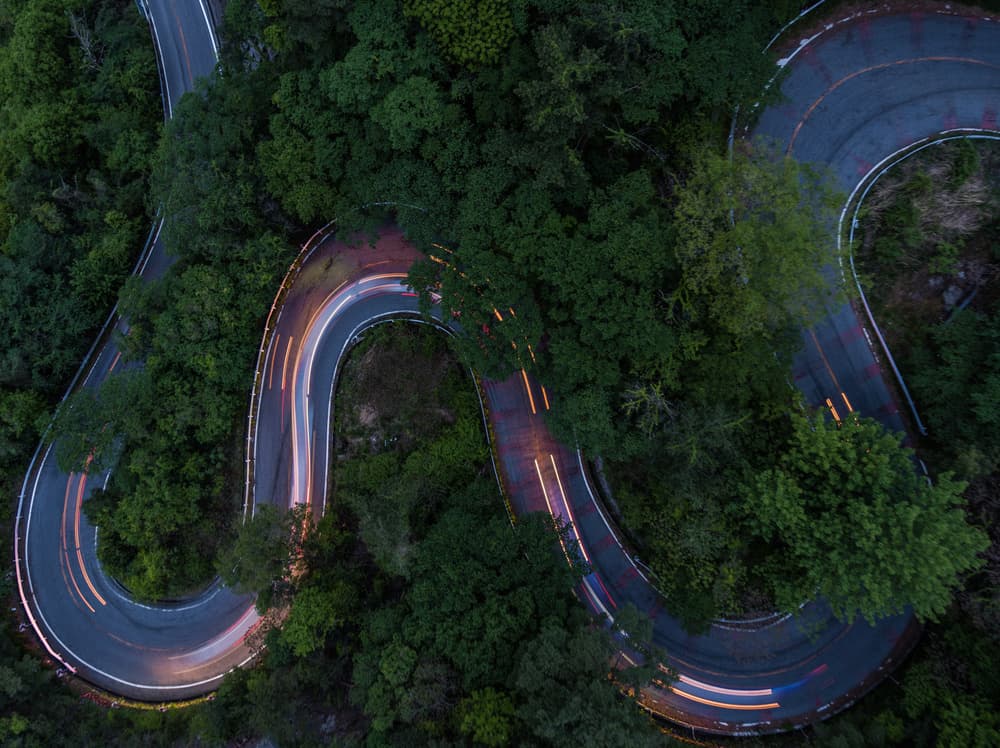 Winding Forest Road Lights by Kobayashi Tetsurou — canvas wall art