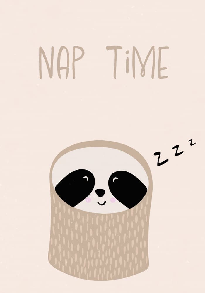 Cute Sloth Nap Time by Sarah Manovski — canvas wall art