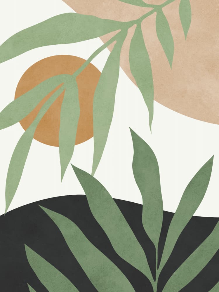 Abstract Botanical Desert Sun by Vitor Costa — canvas wall art
