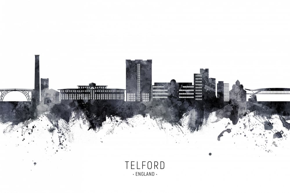 Telford City Skyline by Michael Tompsett — canvas wall art
