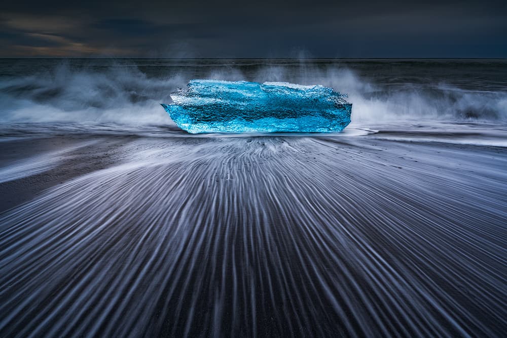 Glacial Ice Black Sand by Jingshu Zhu — canvas wall art