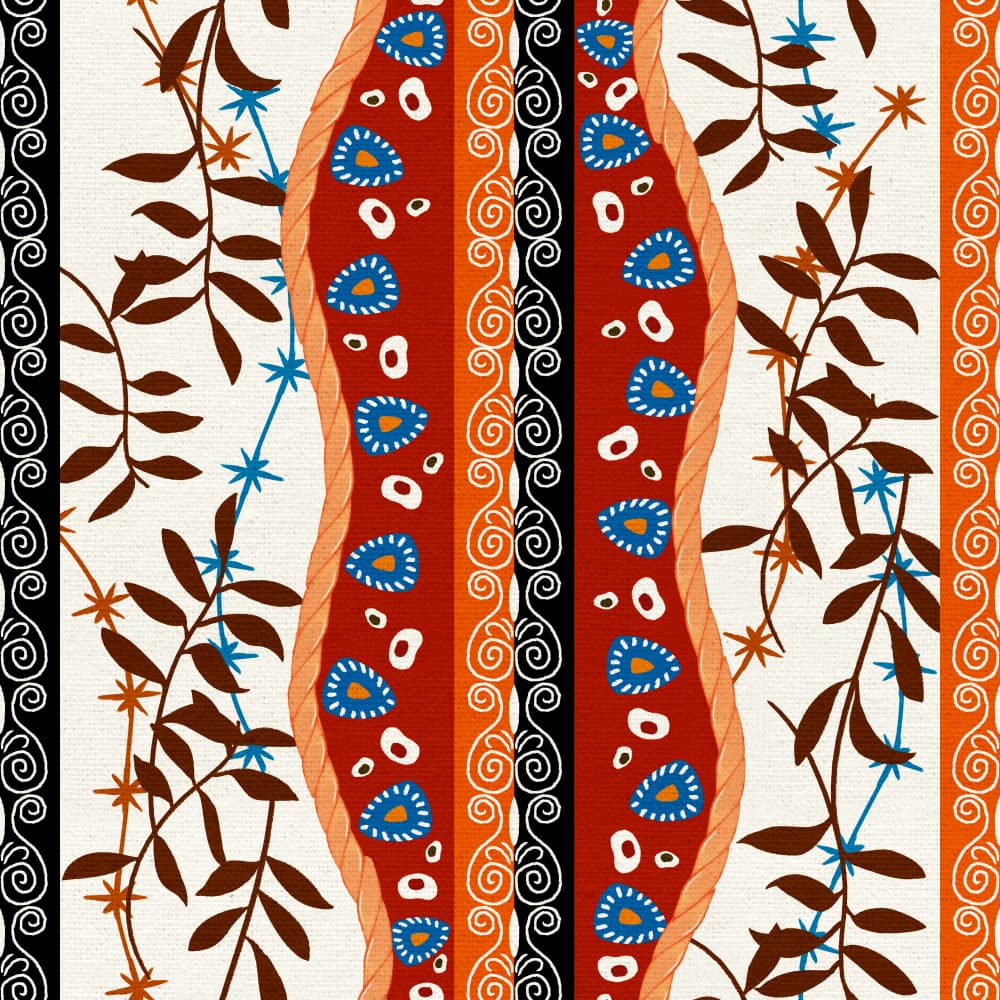 Bohemian Tribal Stripe Pattern by Pecilia Mariano — canvas wall art