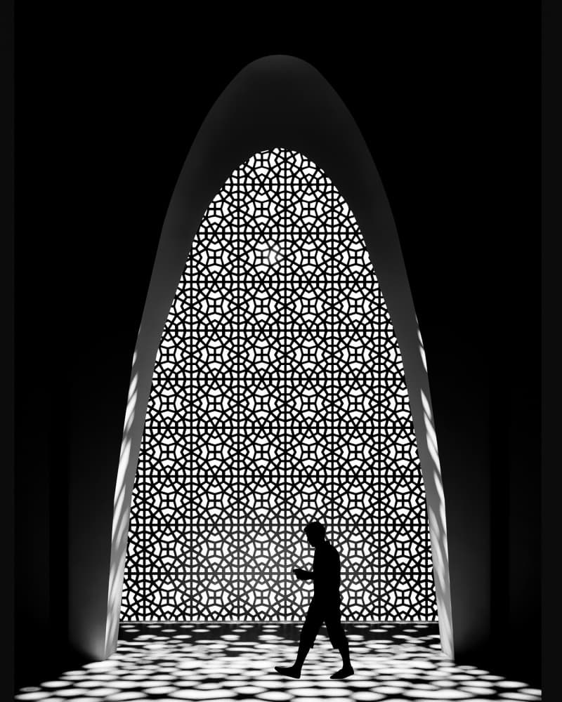 Geometric Arch Silhouette by Aliz Löcsei — canvas wall art