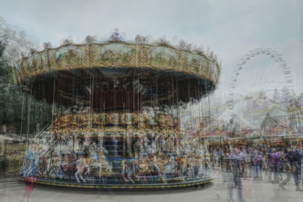 Dreamy Carousel Motion by Gregor Szalay — canvas wall art