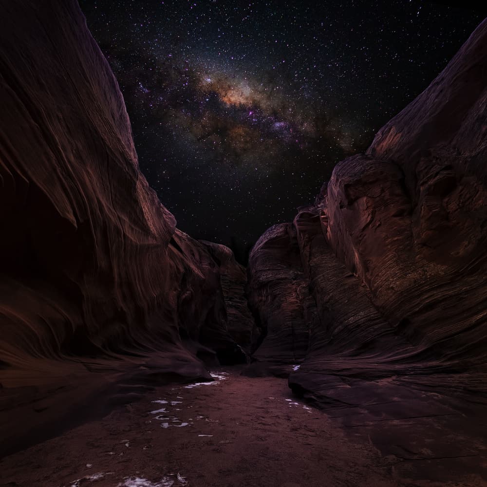 Milky Way Canyon Night by hardibudi — canvas wall art
