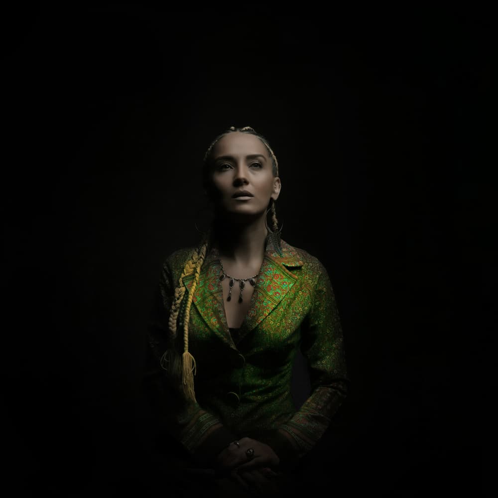 Mysterious Woman in Green by Moein Hasheminasab — canvas wall art