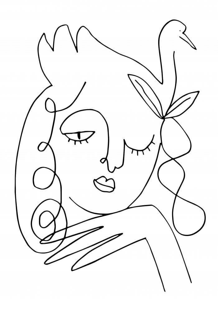 Dreamy Woman Line Art by Pictufy Studio II — canvas wall art