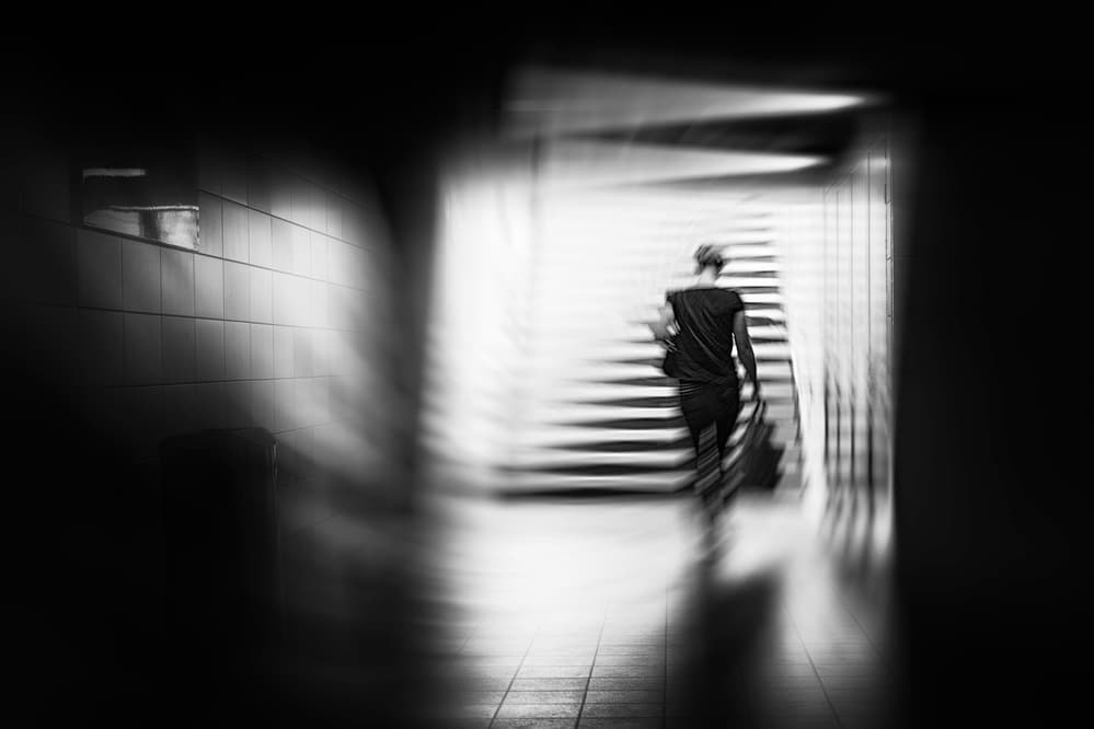 Solitary Stair Journey by Ina Tänzer — canvas wall art