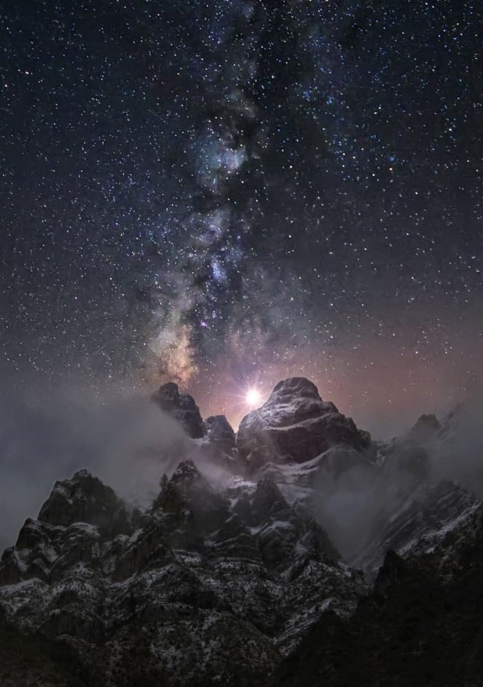 Majestic Milky Way Mountains by Chris Kaddas — canvas wall art