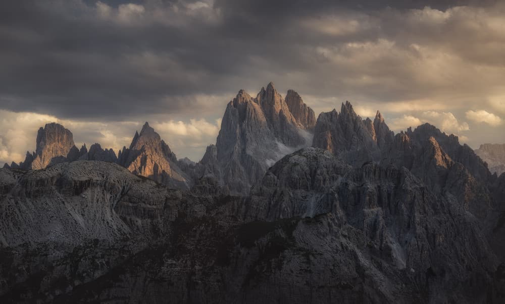 Golden Alpine Peaks by Oskar Baglietto — canvas wall art