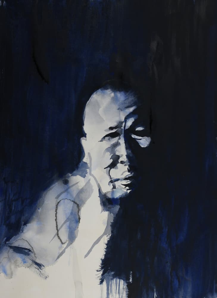 Man In Blue Shadow by RodMacIver — canvas wall art