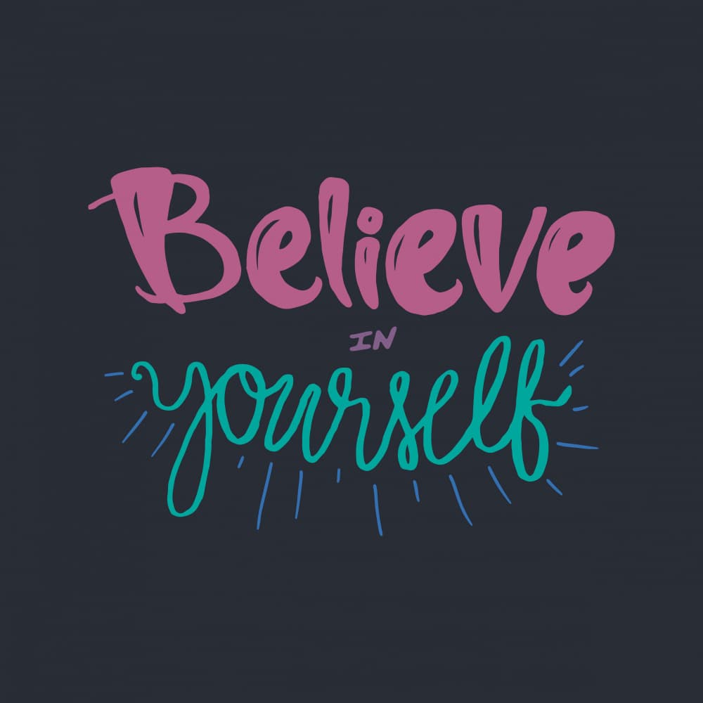 Believe In Yourself Lettering by Marika Barsrsind — canvas wall art