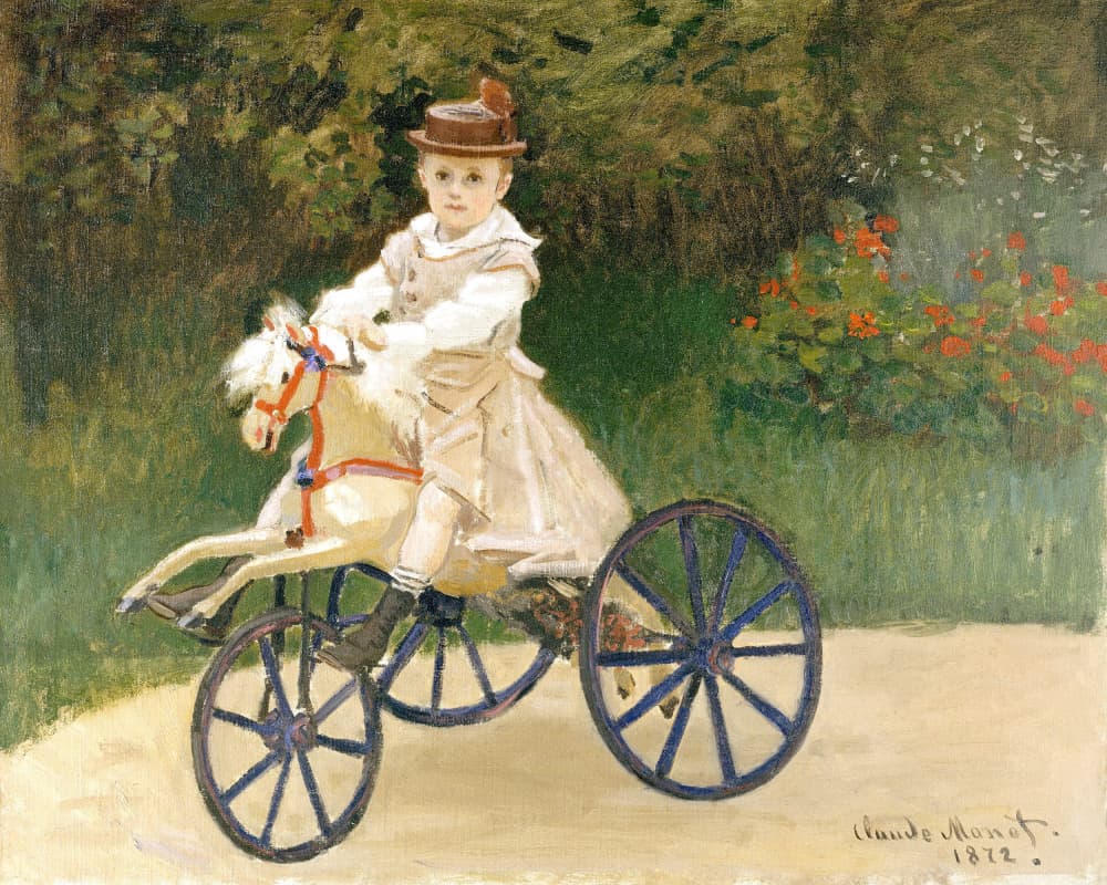 Jean Monet On His Hobby Horse (1872) By Claude Monet by Claude Monet — canvas wall art