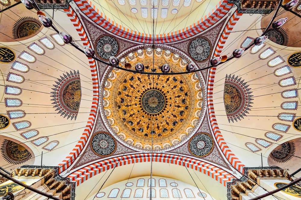 Golden Ornate Mosque Dome by Asmaa ElTouny — canvas wall art