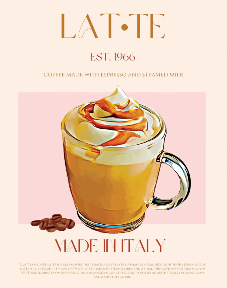 Caramel Cream Latte by Nazma Khokhar — canvas wall art
