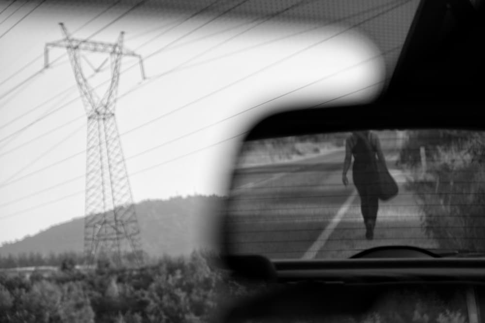 Rearview Mirror Journey by Ali Ayer — canvas wall art