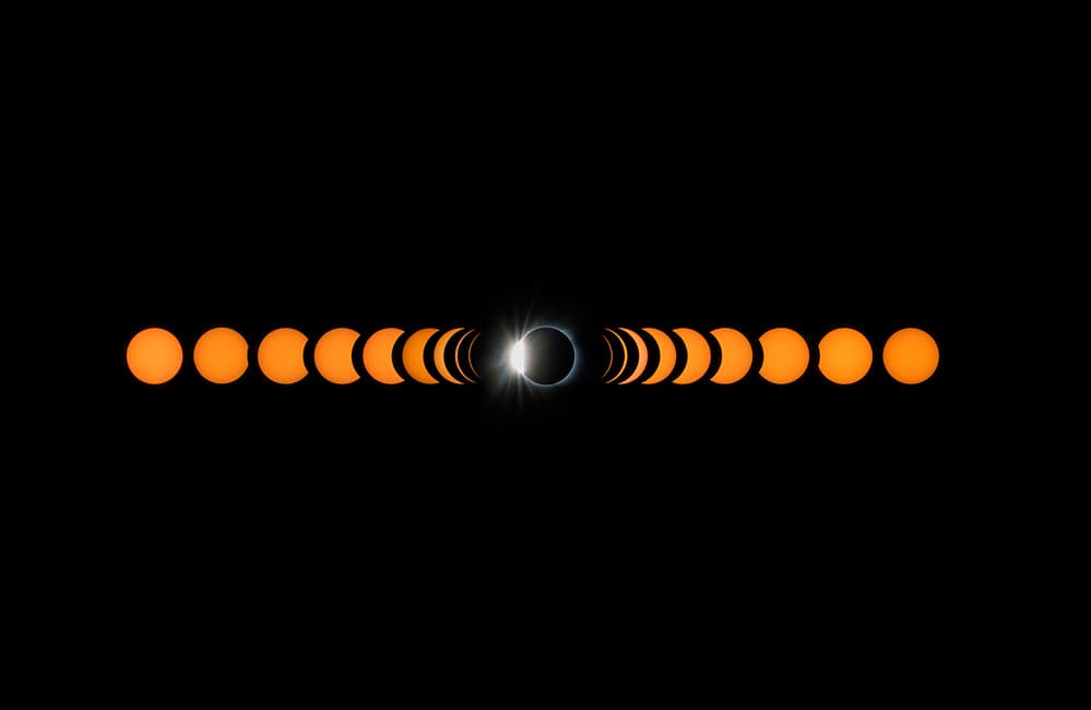 Solar Eclipse Sequence by Hua Zhu — canvas wall art