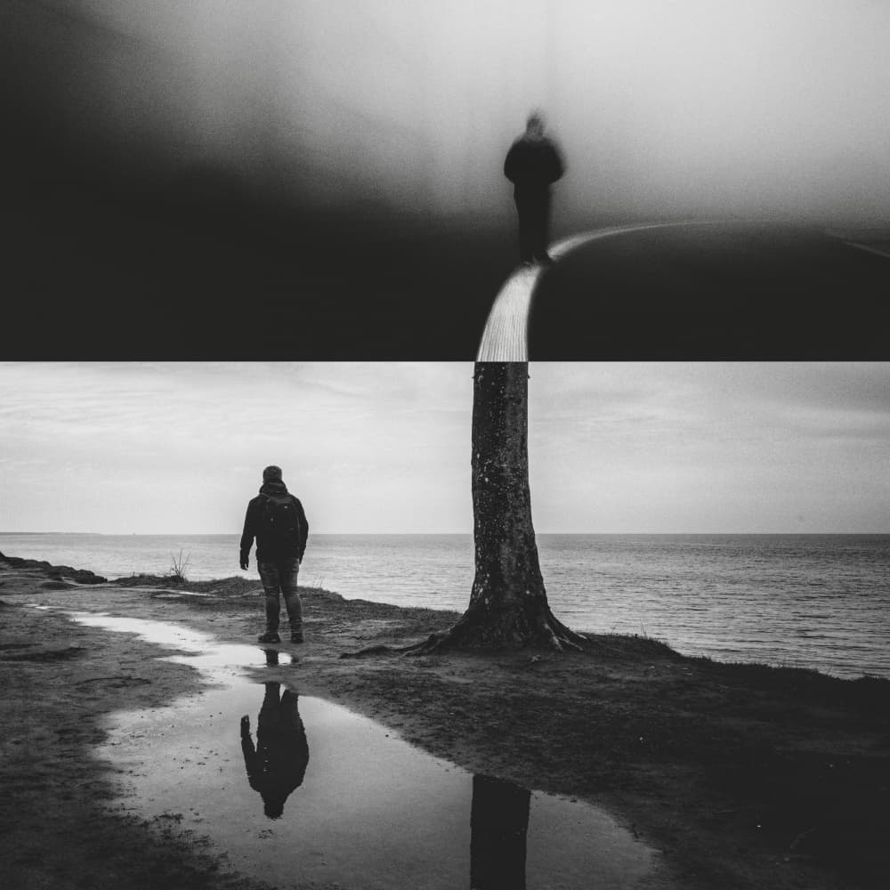 Man's Reflected Journey by Robert Kuavi — canvas wall art