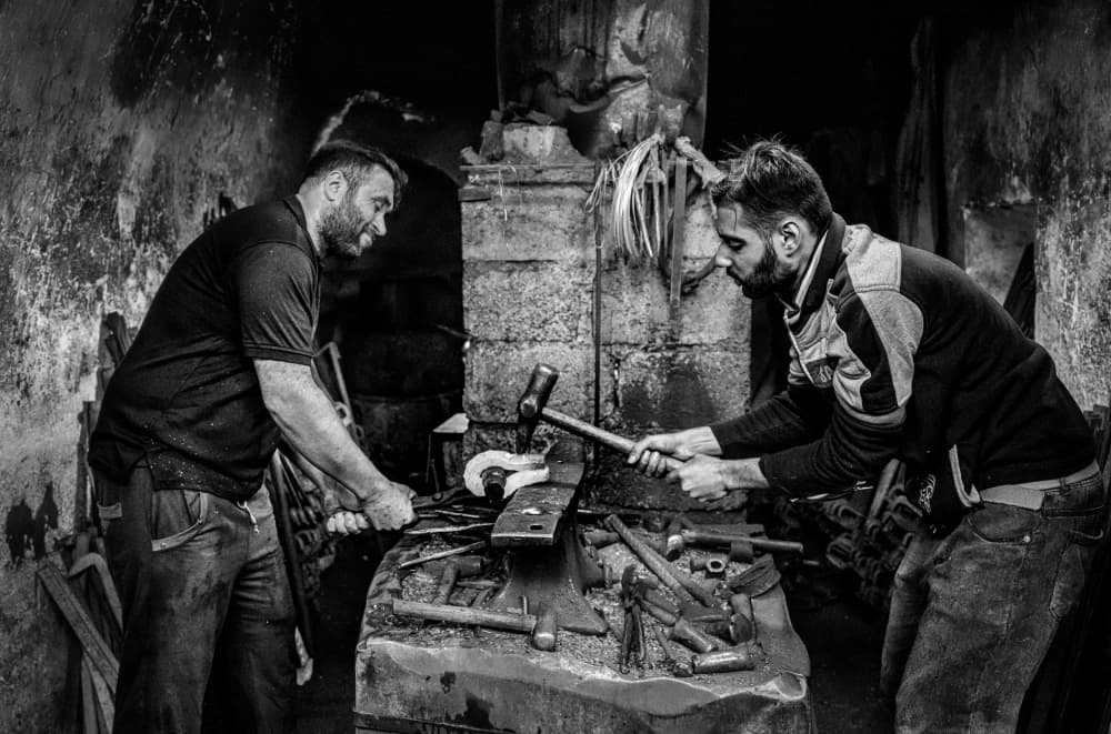 Traditional Blacksmiths by Bashar Alsofey — canvas wall art