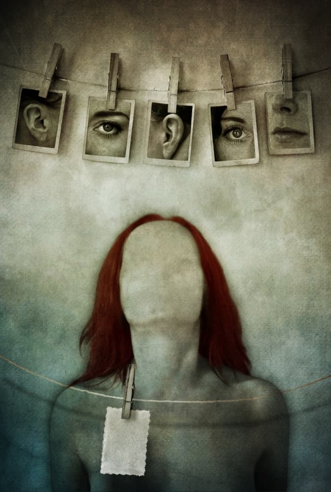 Faceless Identity Portrait by Lucyna Łazarska  ( Lucynda Lu ) — canvas wall art