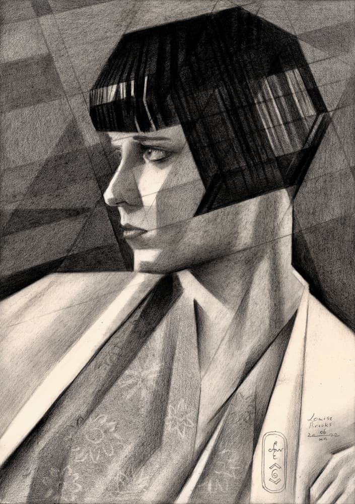 Pensive Deco Portrait by Corné Akkers — canvas wall art