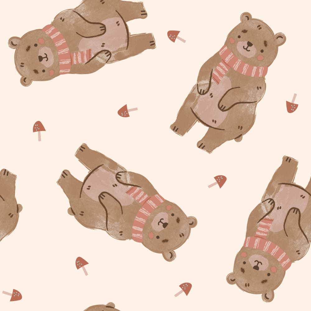 Cozy Woodland Bears by Weronika Gross — canvas wall art