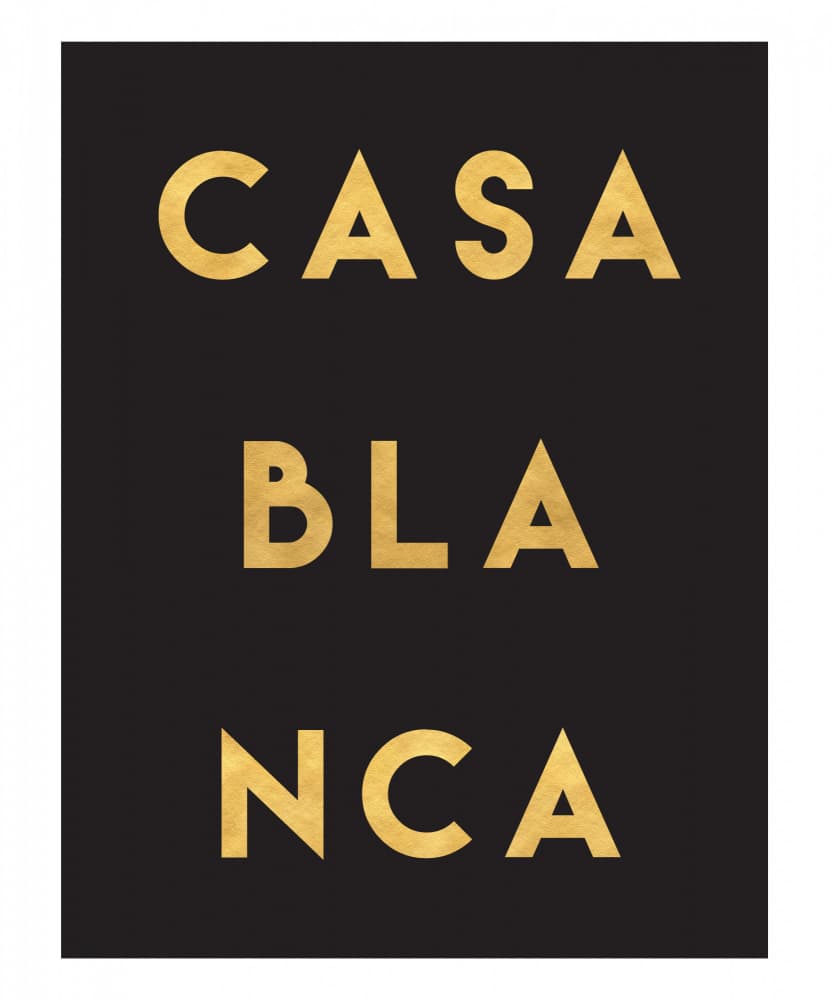 Casablanca Gold Typography by Emiliano Deificus — canvas wall art