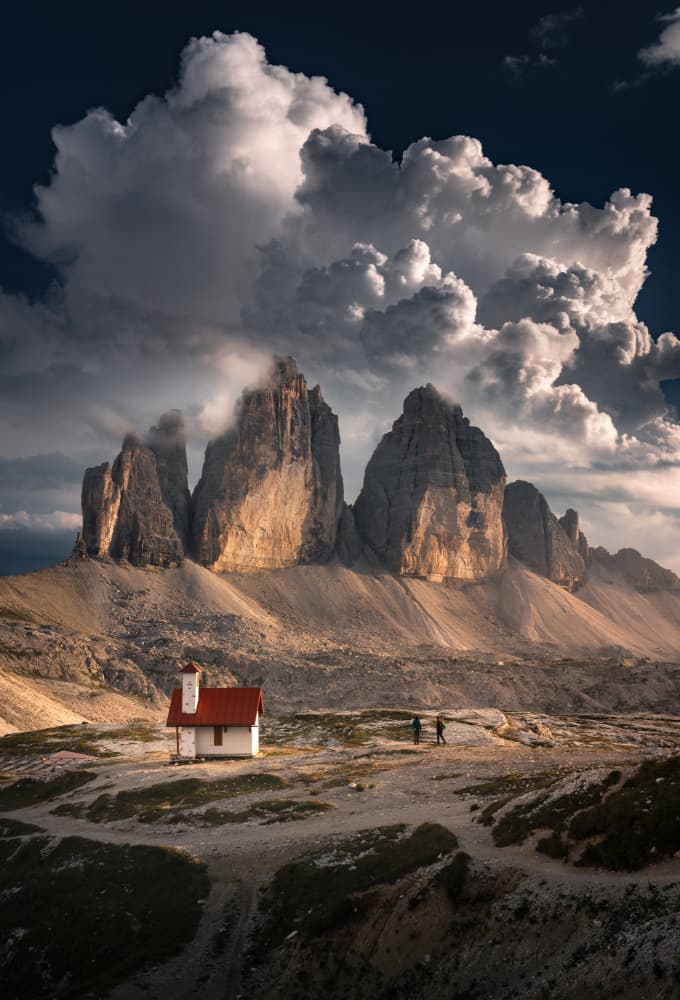 Majestic Dolomites Chapel by Karol Nienartowicz — canvas wall art