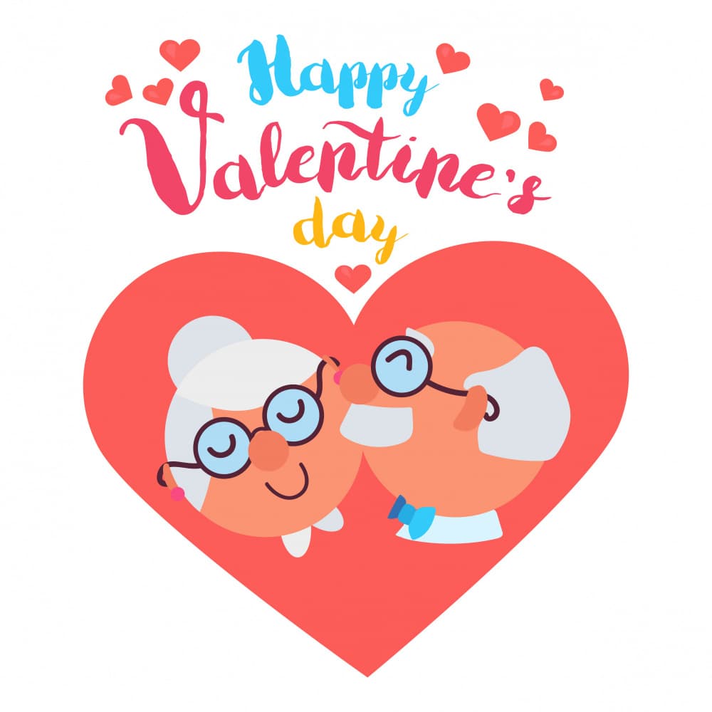 Sweet Senior Valentine Kiss by Marika Barsrsind — canvas wall art
