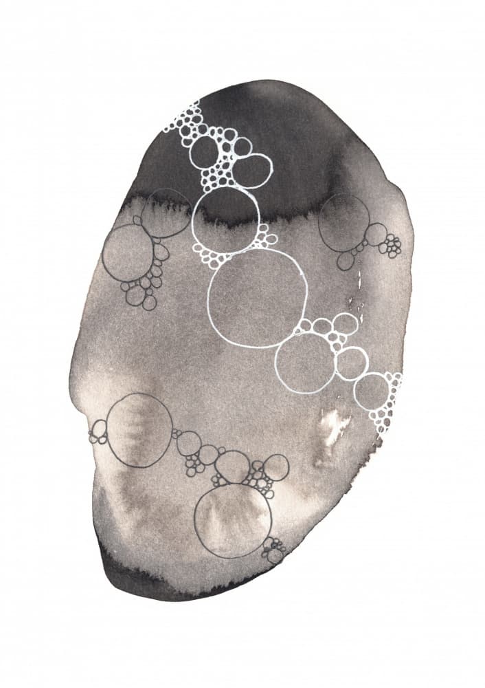 Organic Grey Bubbles by Amy Louise Baker — canvas wall art