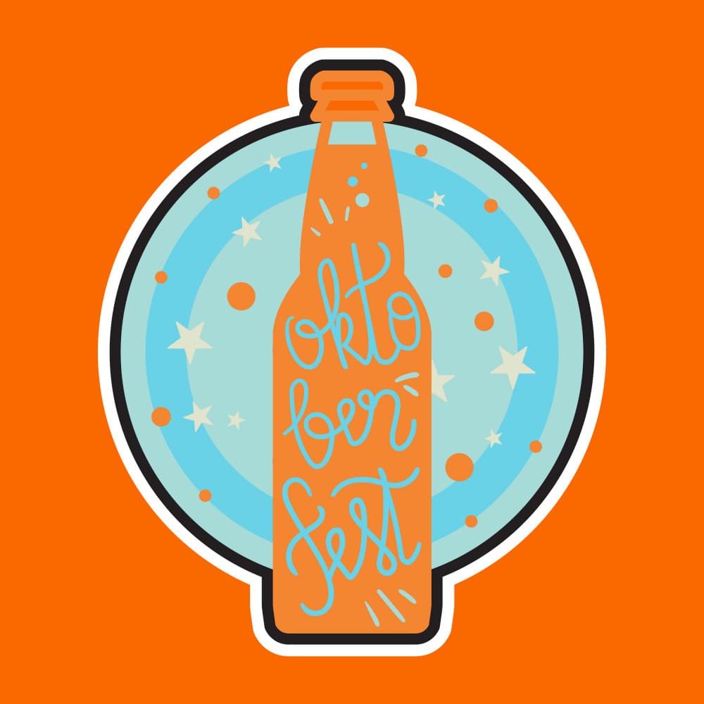 Oktoberfest Beer Bottle by Marika Barsrsind — canvas wall art