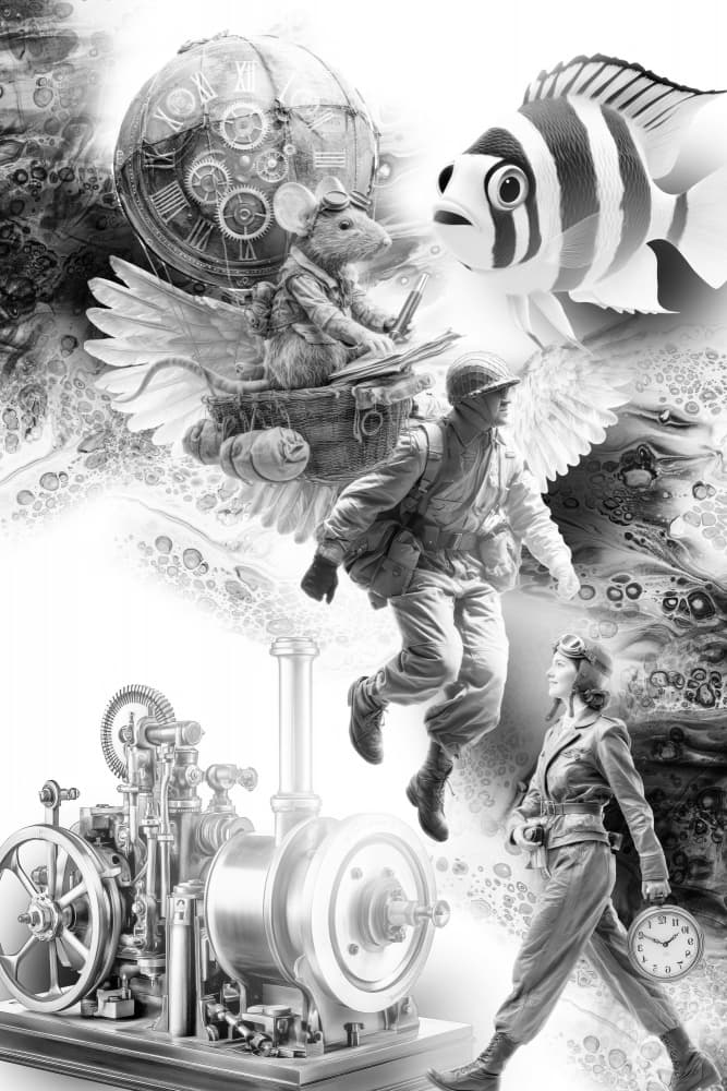 Poster Surreal Mono Illustration 45 by Rafal Kulik — canvas wall art
