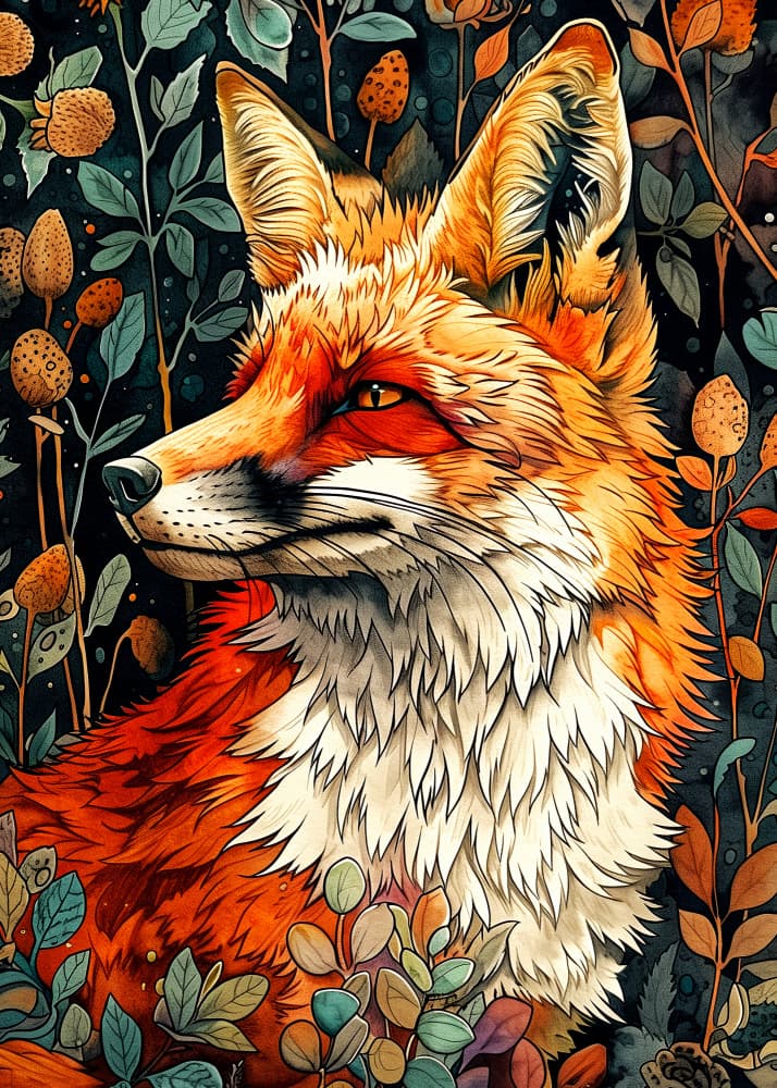 Enchanted Woodland Fox by Justyna Jaszke — canvas wall art