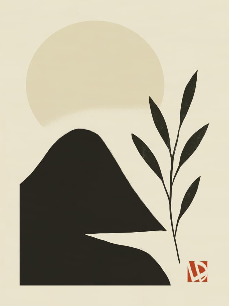 Minimalist Mountain Plant by Little Dean — canvas wall art