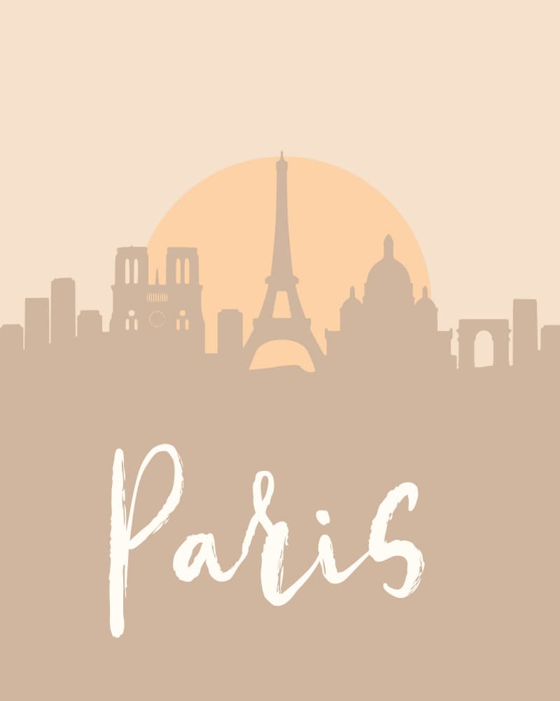 Paris Skyline Silhouette by Emiliano Deificus — canvas wall art