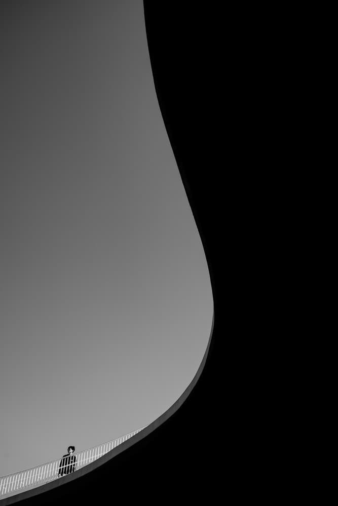 Solitary Architectural Curve by Fengshou . Lin 林峰守 — canvas wall art