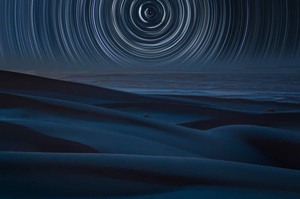Desert Star Trails by Asef Azimaie — canvas wall art