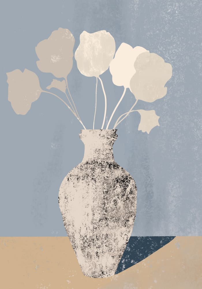 Soft Floral Still Life by Little Dean — canvas wall art