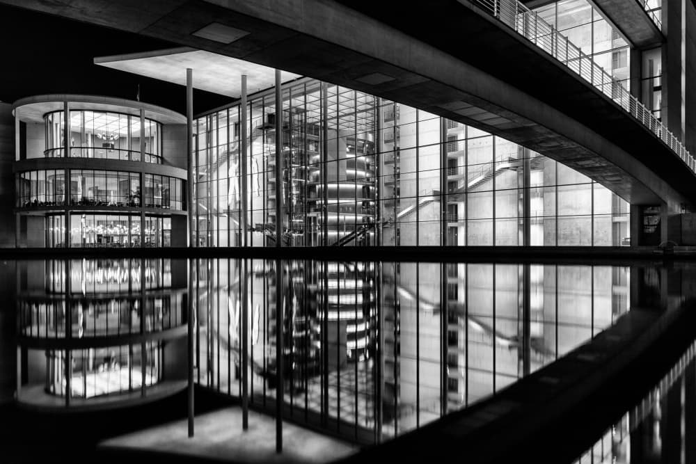 Sleek Urban Reflections by Andreas Klesse — canvas wall art