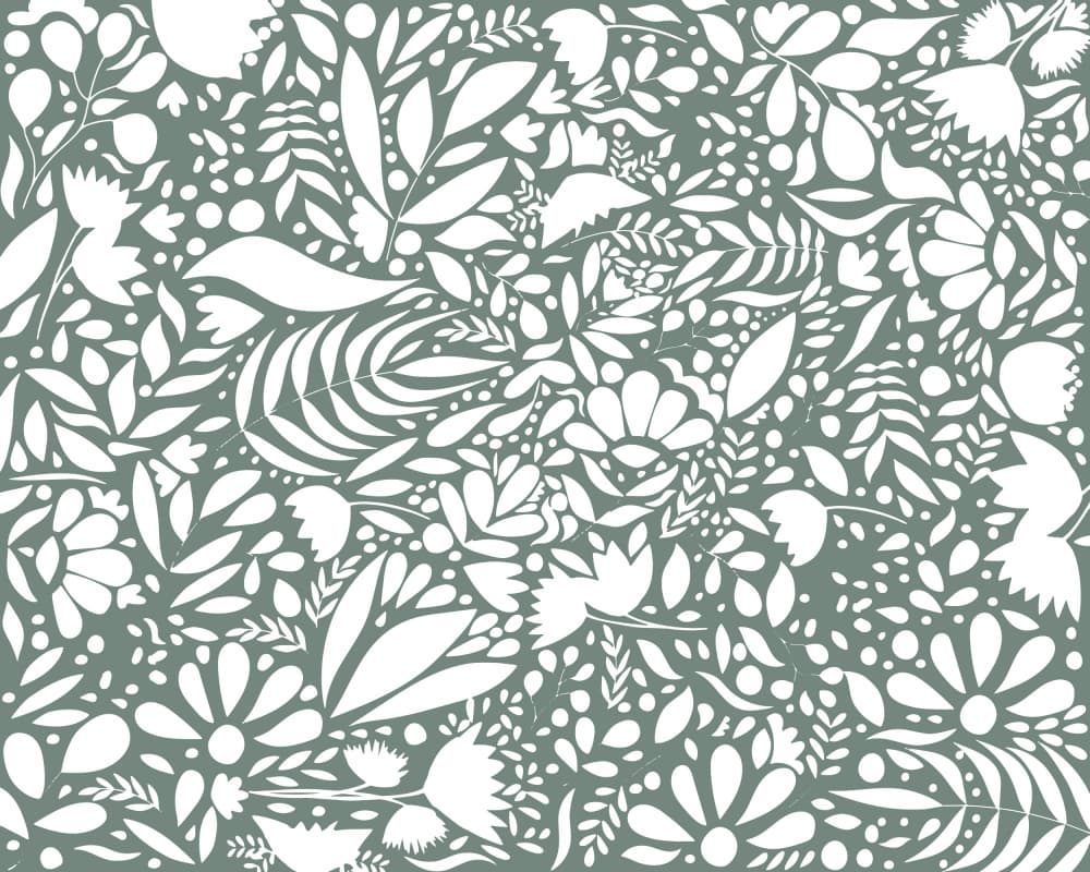 Sage Green Floral Pattern by Sarah Manovski — canvas wall art