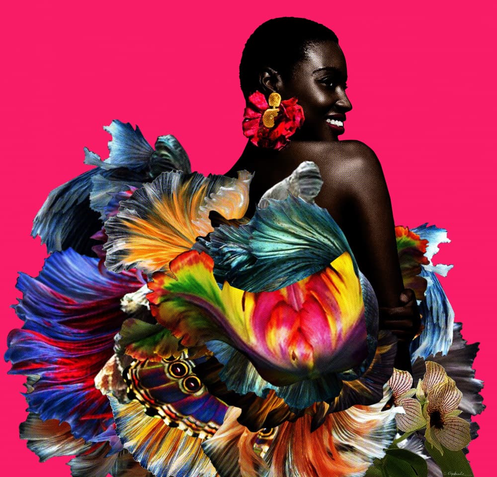 Vibrant Floral Woman by Lolita Lorenzo — canvas wall art
