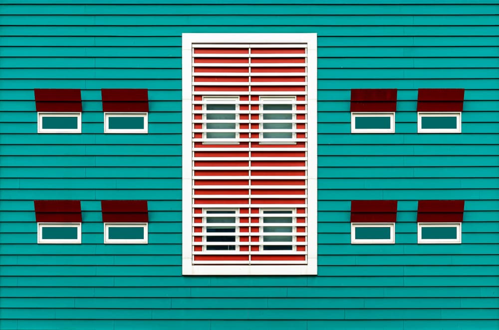 Vibrant Teal Architecture by Roland M Schwerdtfeger — canvas wall art