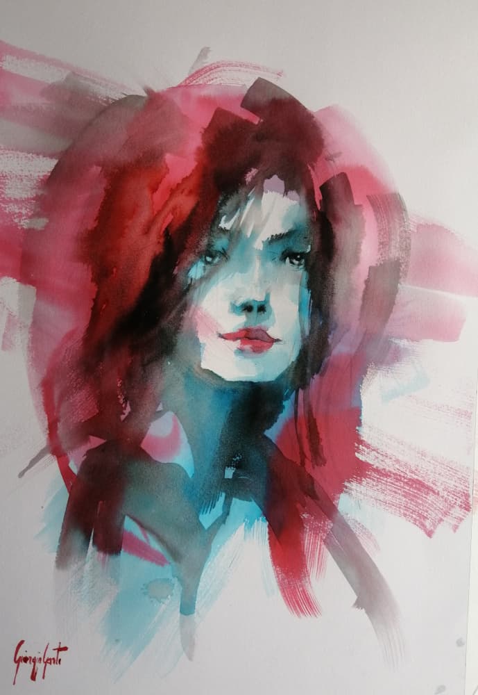 Vibrant Expressive Portrait by Giorgio Gosti — canvas wall art