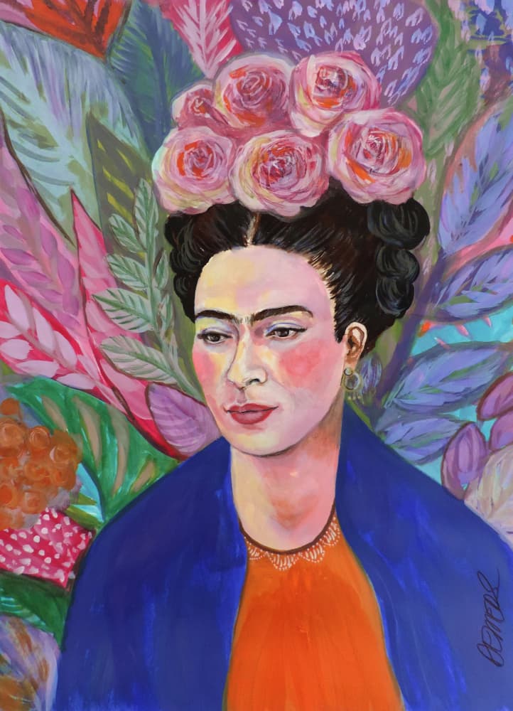 Vibrant Floral Portrait by Sylvie Demers — canvas wall art