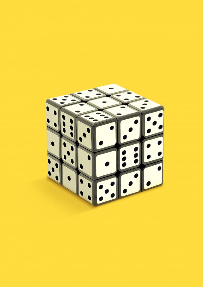 Dice Cube Puzzle by Artem Pozdniakov — canvas wall art